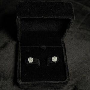 Elegant Silver Moissanite Stud Earrings